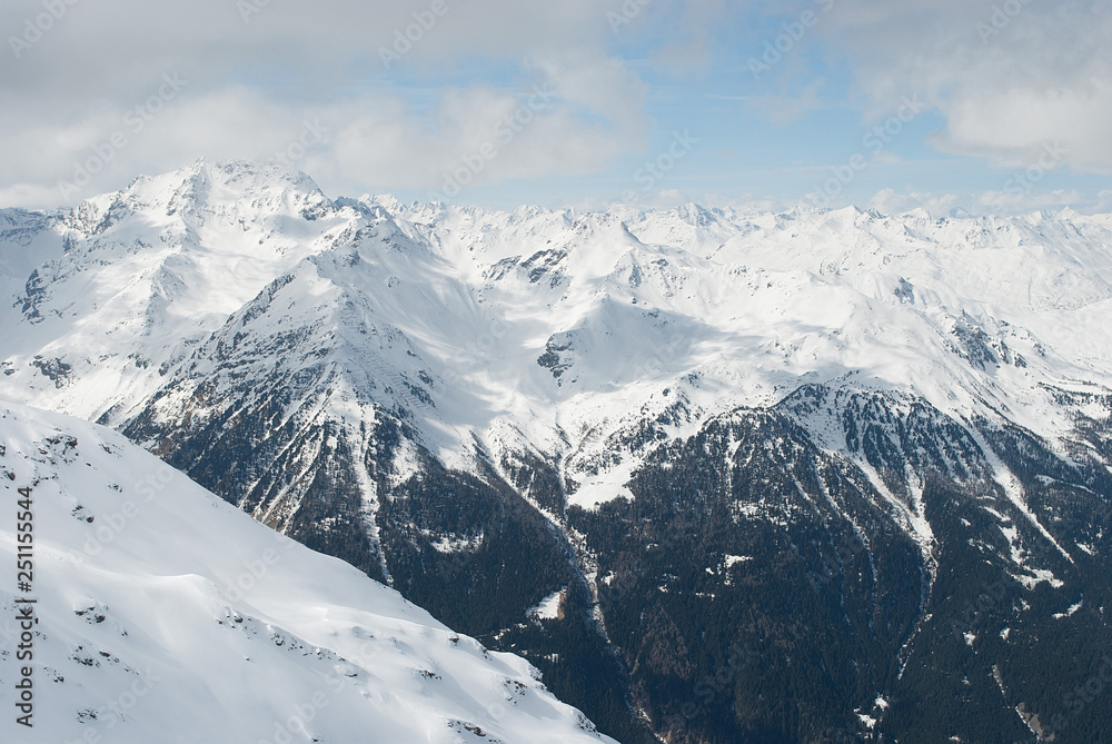 Snow-white mountains of the Alps