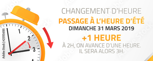 changement d'heure - passage à l'heure d'été - 31 mars 2019