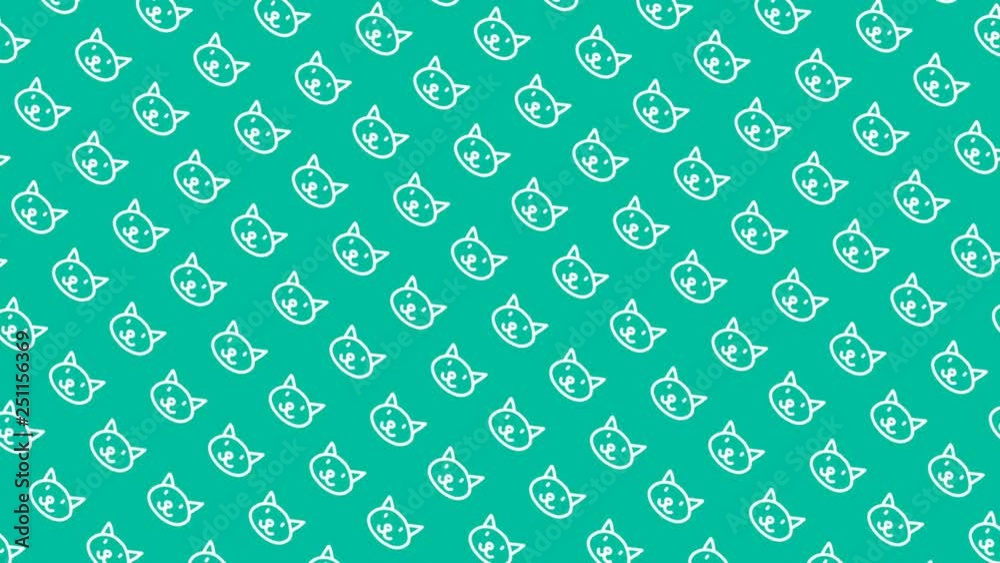 Animated pattern with hand drawn cats. Animated pattern with hand drawn cats.