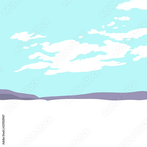 Illustration in vector  rural landscape  with trees  beautiful view  open space