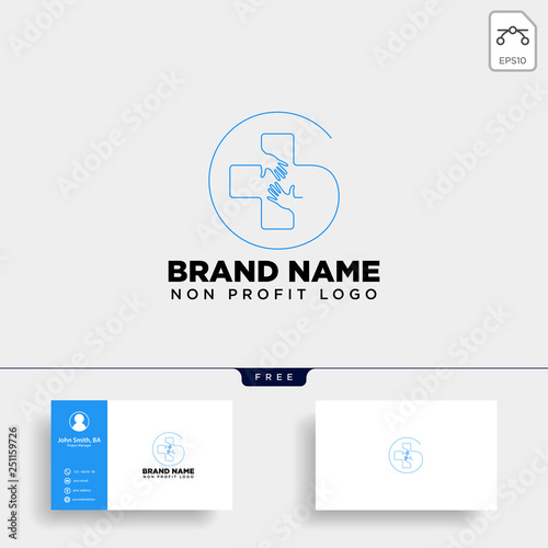 cross hand medical health care logo template vector illustration