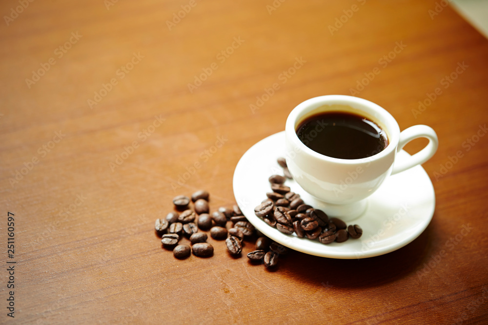 cup of coffee and beans cup of coffee and beans