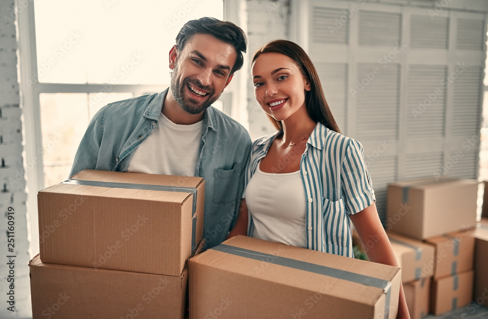 Couple on moving day Couple on moving day