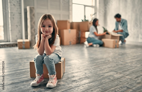 Family on moving day photo