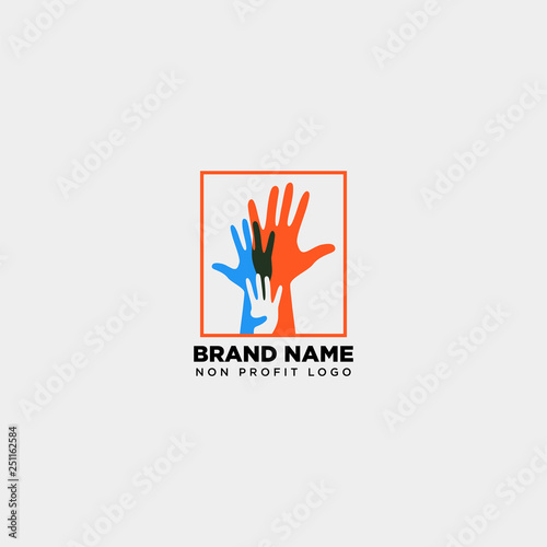 hand care non profit logo template vector illustration icon element