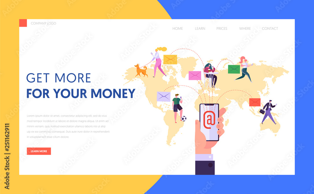 Worldwide Email Communication Concept Landing Page. Business and Marketing Global Network and Social Media Advertising Content on Mobile Phone Website or Web Page. Flat Cartoon Vector Illustration Worldwide Email Communication Concept Landing Page. Business and Marketing Global Network and Social Media Advertising Content on Mobile Phone Website or Web Page. Flat Cartoon Vector Illustration