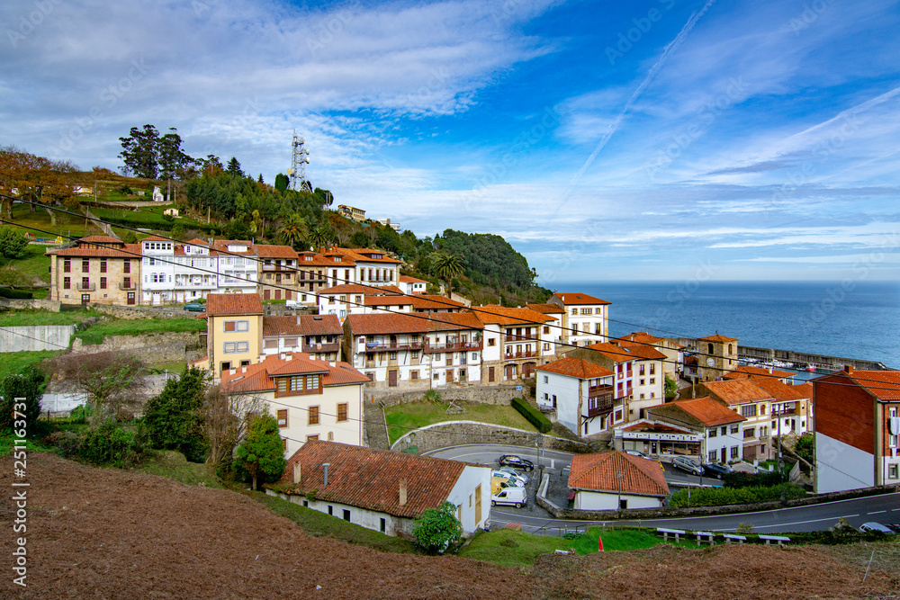 Obraz premium View of Lastres, one of the most beautiful villages of Cantabrian coast in Asturias