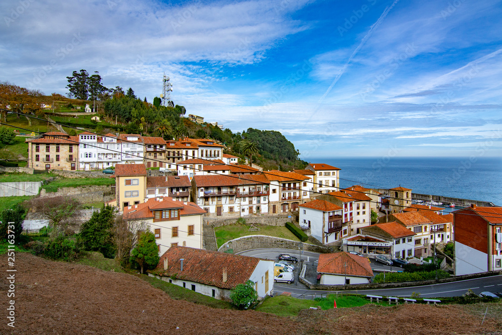 View of Lastres, one of the most beautiful villages of Cantabrian coast in Asturias
