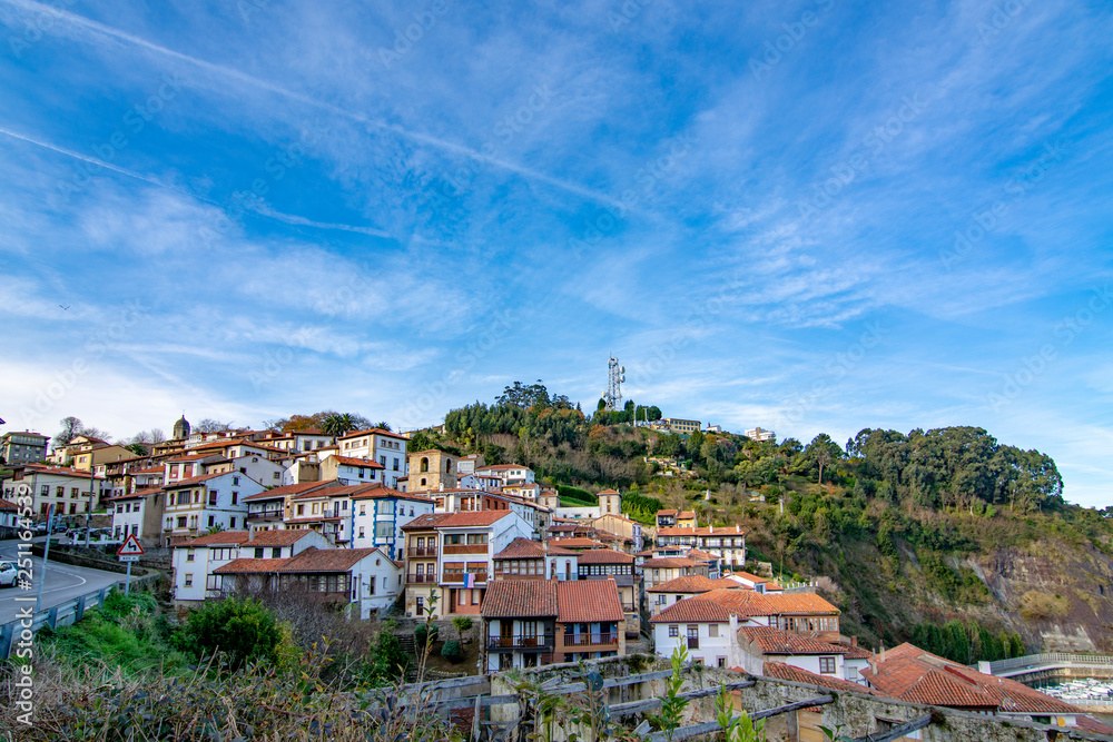 rural village of lastres at asturias coast, spain