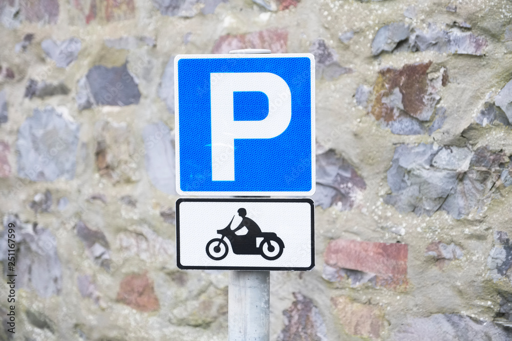 Motorcycle bike parking space sign for public Motorcycle bike parking space sign for public