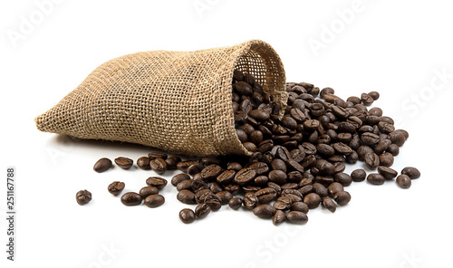 Fresh coffee beans isolated onwhite background