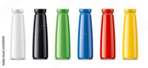 Bottles for juice  dairy drinks and other. Colored  not transparent version 
