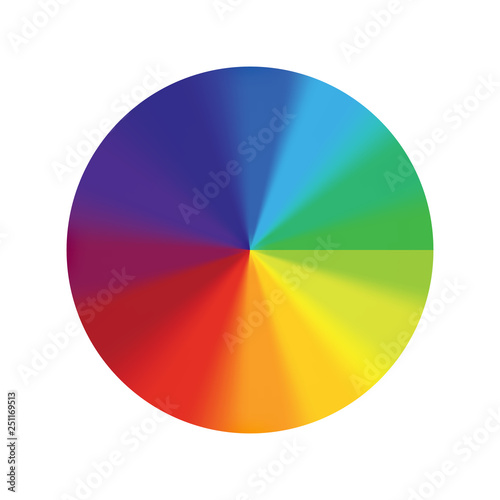 Color wheel vector spectrum. Colorful circle rainbow design. Creative saturation palette. Graphic illustration.