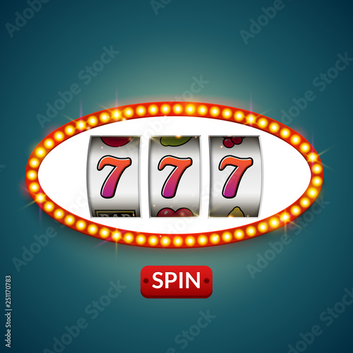 Lucky seven 777 slot machine. Casino vegas game. Gambling fortune chance. Win jackpot money