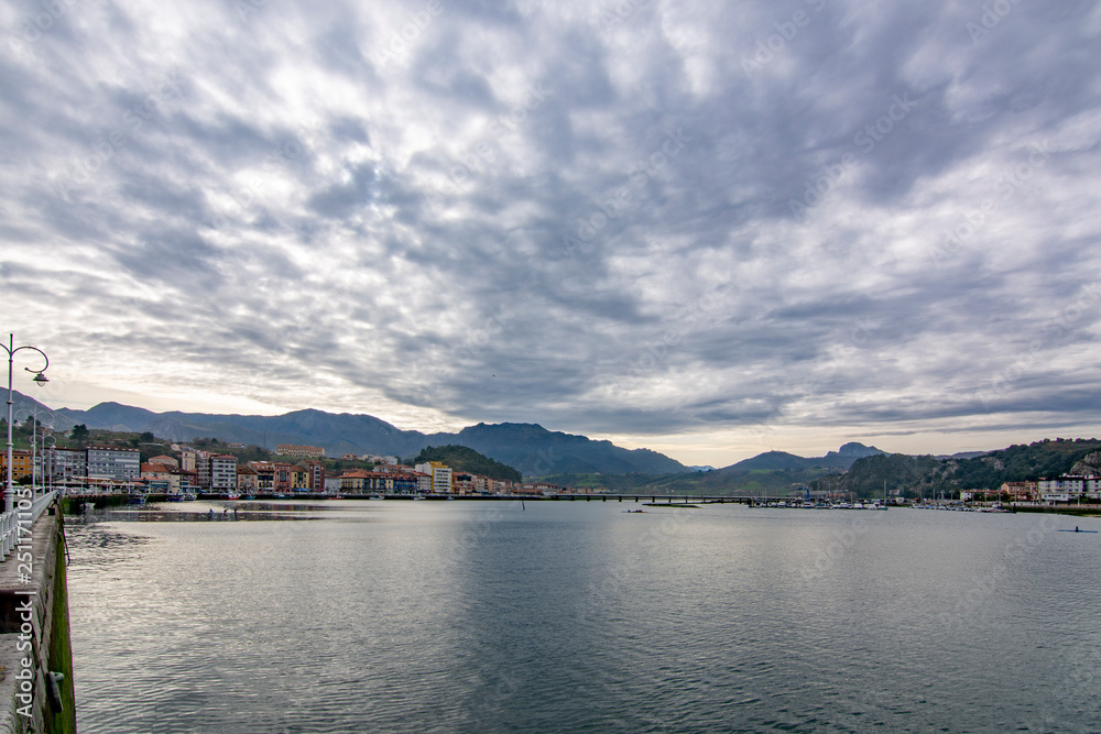 View of Ribadesella, one of the most touristic places in Asturias region