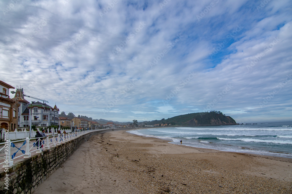Promenade and beach of Ribadesella, Asturias