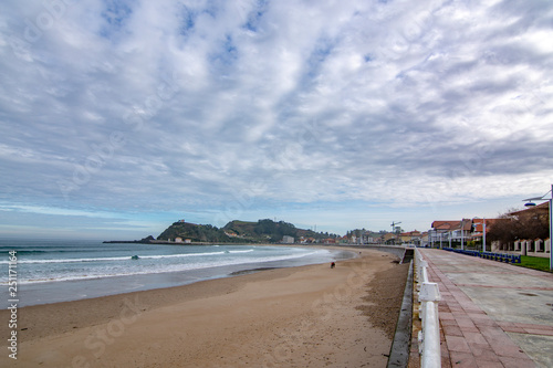 Promenade and beach of Ribadesella, Asturias photo