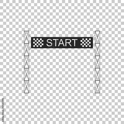 Starting line icon isolated on transparent background. Start symbol. Flat design. Vector Illustration