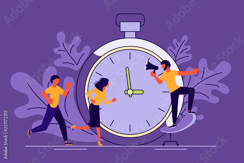 Business People Running In Office