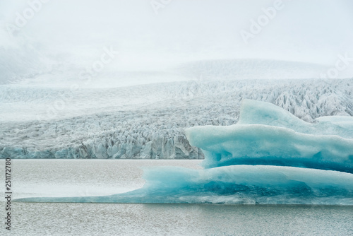 Closeup of iceberg in Fjallsarlon glacier lagoon, Iceland