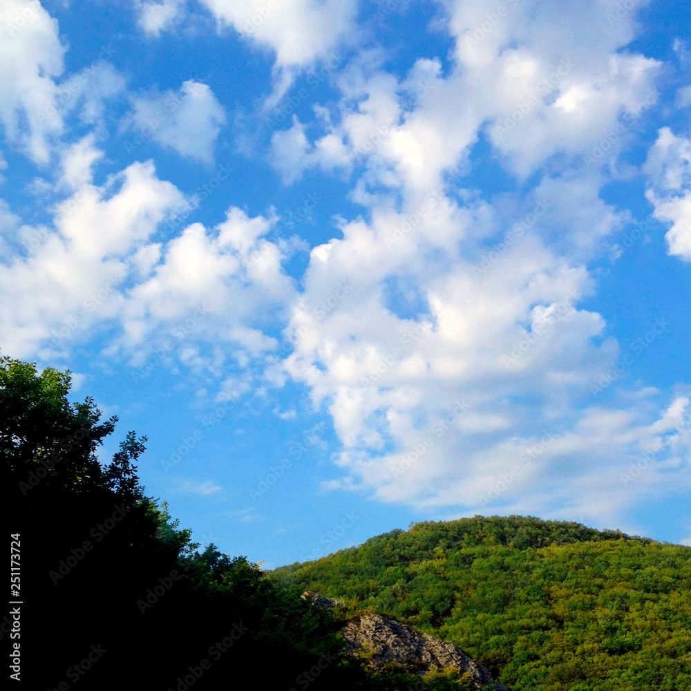 blue sky and clouds