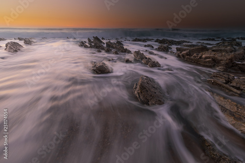 Sunset at Bidart's beach next to Biarritz, Basque Country.	