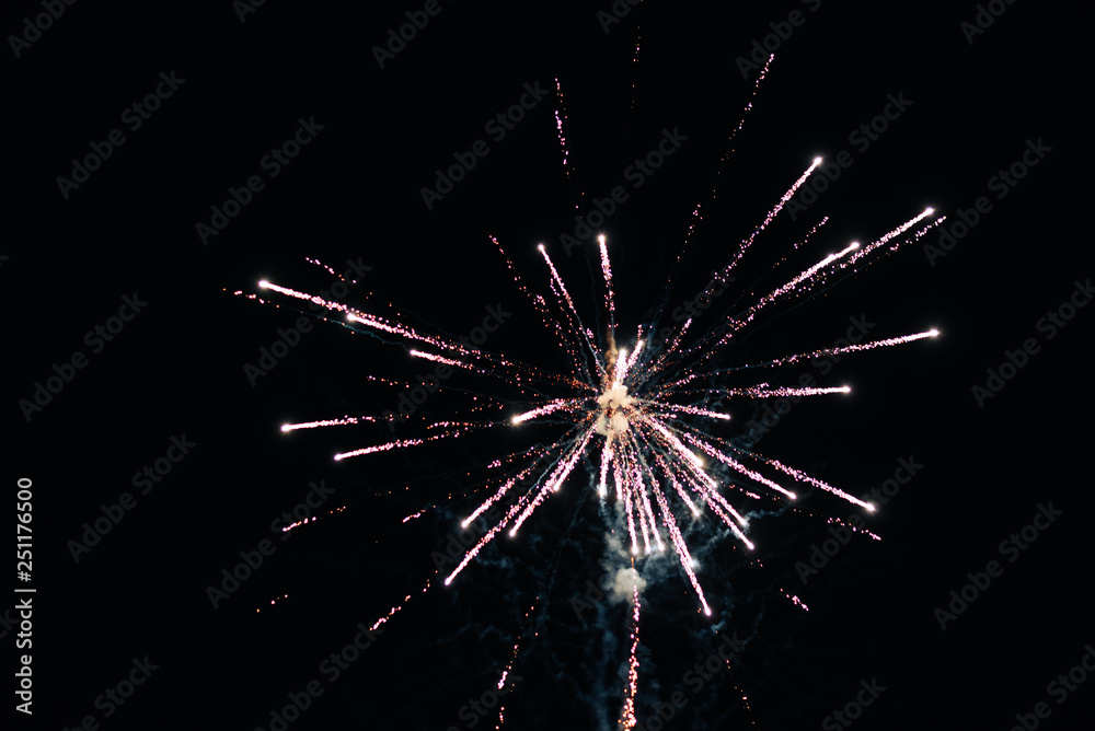 Fototapeta premium background texture fireworks on the black sky