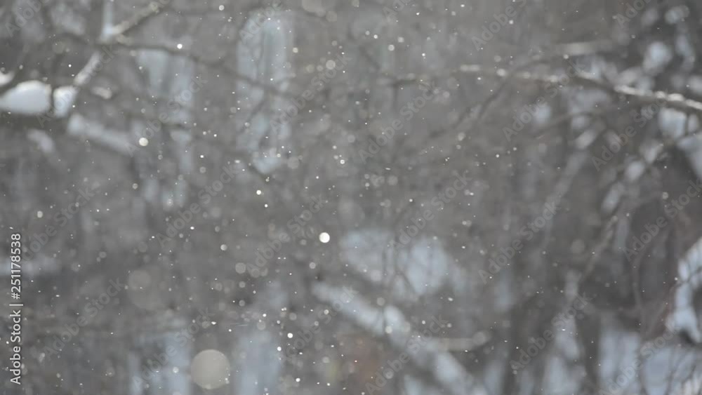 Blurred snowflakes in the window Blurred snowflakes in the window