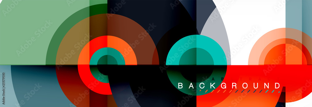 Circle abstract background with triangular shapes for modern design, cover, template, brochure, flyer.