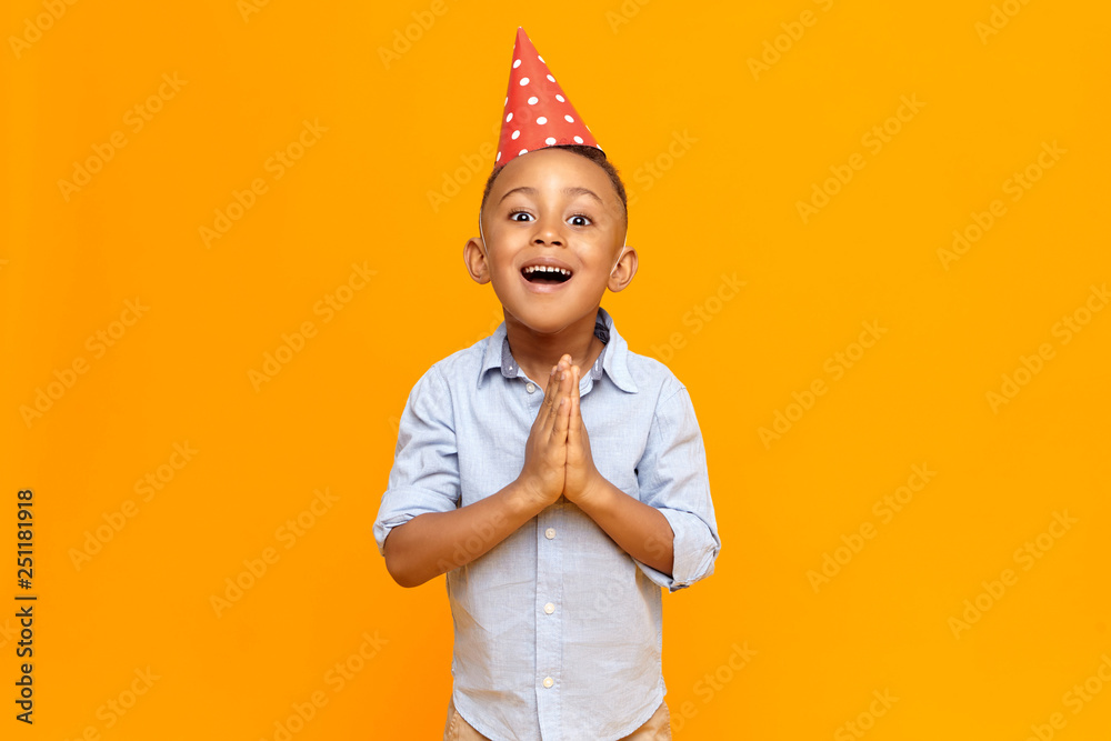 Ecstatic overjoyed dark skinned black 