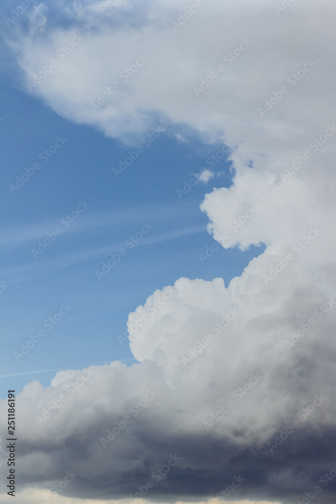 Blue sky, cumulus clouds