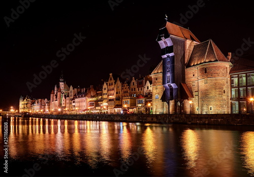 Gdansk night scenery with Krantor photo