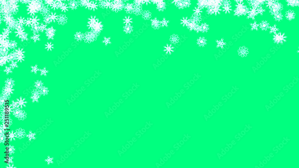 Abstract background with a variety of colorful snowflakes. Big and small.