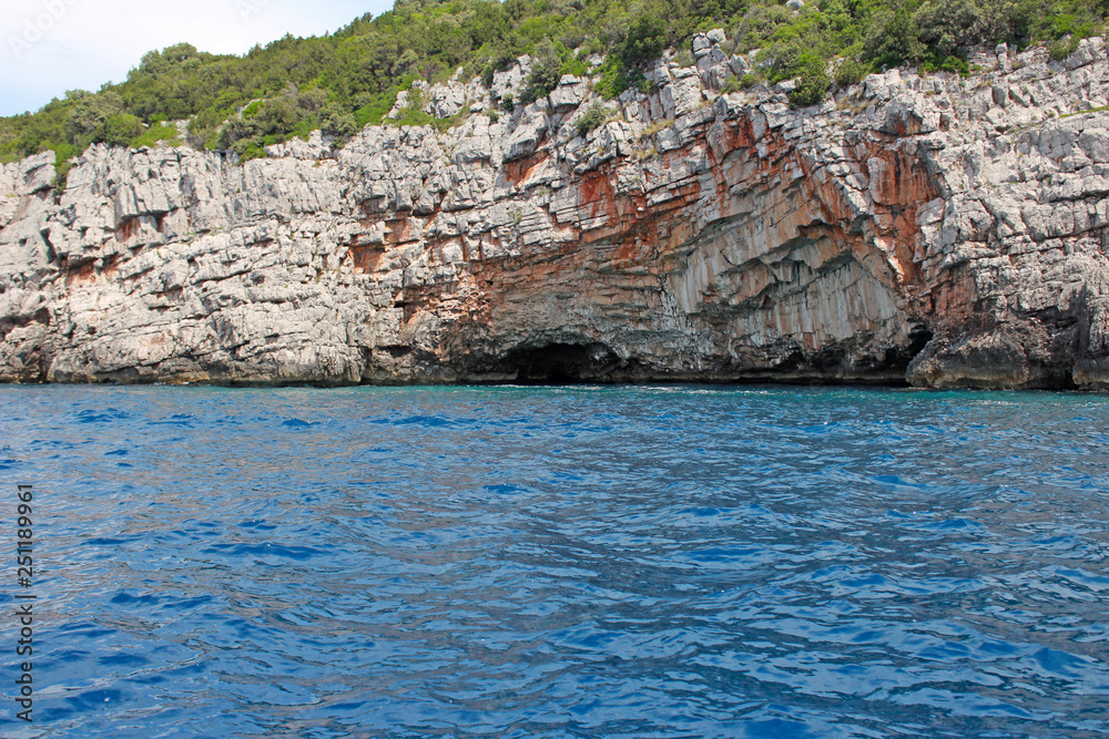 Blue cave near Mamula fort, Montenegro