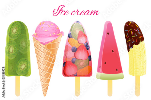 Set of ice cream. Vector