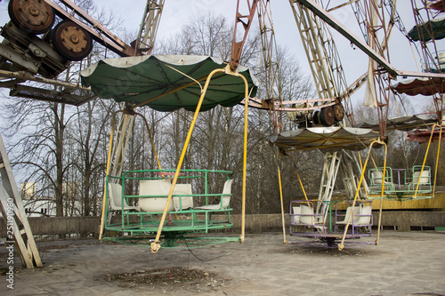 Abandoned amusement park. Ferris wheel not used. Lithuania