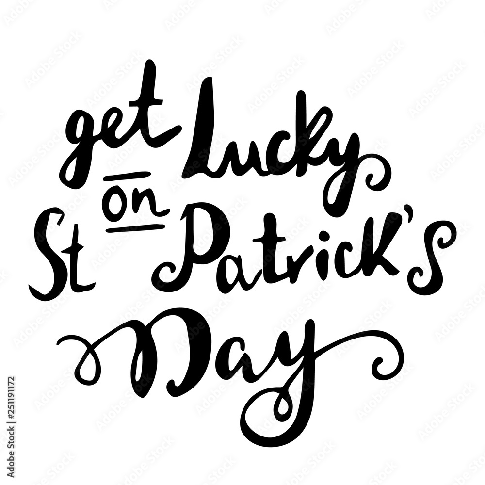 St Patrick s day handwritten quotation poster vector St Patrick s day handwritten quotation poster vector