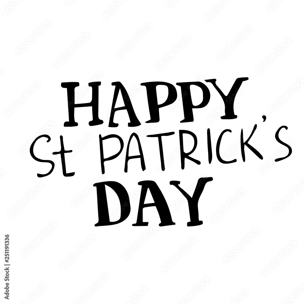 St Patrick s day handwritten quotation poster vector St Patrick s day handwritten quotation poster vector