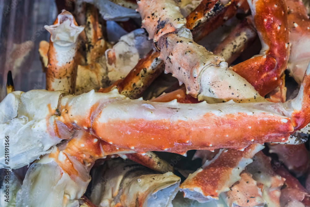 Background or texture. Claws, lobsters. Seafood. Delicacy. A dish for gourmets. Market. Background or texture. Claws, lobsters. Seafood. Delicacy. A dish for gourmets. Market.