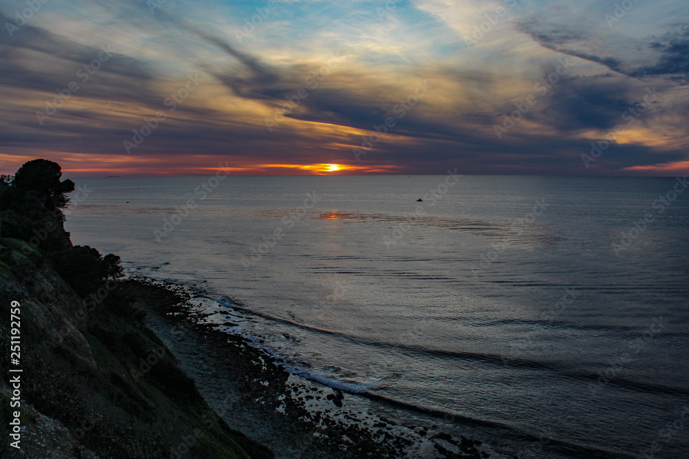 Sunset off the Cliffs of the Palos Verdes Peninsula, Los Angeles County, California Sunset off the Cliffs of the Palos Verdes Peninsula, Los Angeles County, California