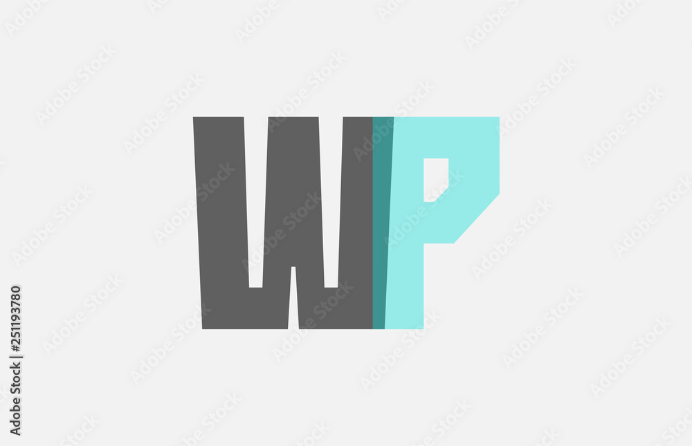 grey pastel blue alphabet letter combination WP W P for logo icon design grey pastel blue alphabet letter combination WP W P for logo icon design