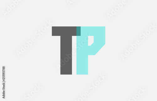 Free Download grey pastel blue alphabet letter combination TP T P for logo icon design - GFXLoad