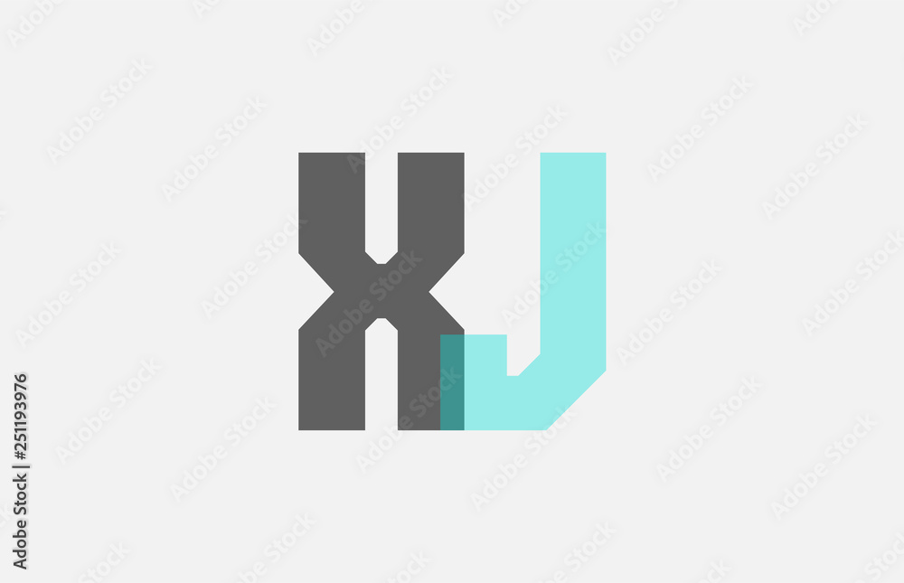 grey pastel blue alphabet letter combination XJ X J for logo icon design grey pastel blue alphabet letter combination XJ X J for logo icon design