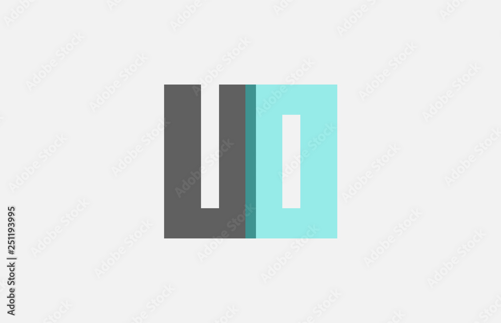 grey pastel blue alphabet letter combination UO U O for logo icon design grey pastel blue alphabet letter combination UO U O for logo icon design