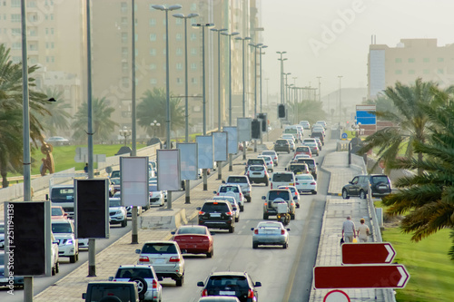 Photography Vehicles moving in busy city road
