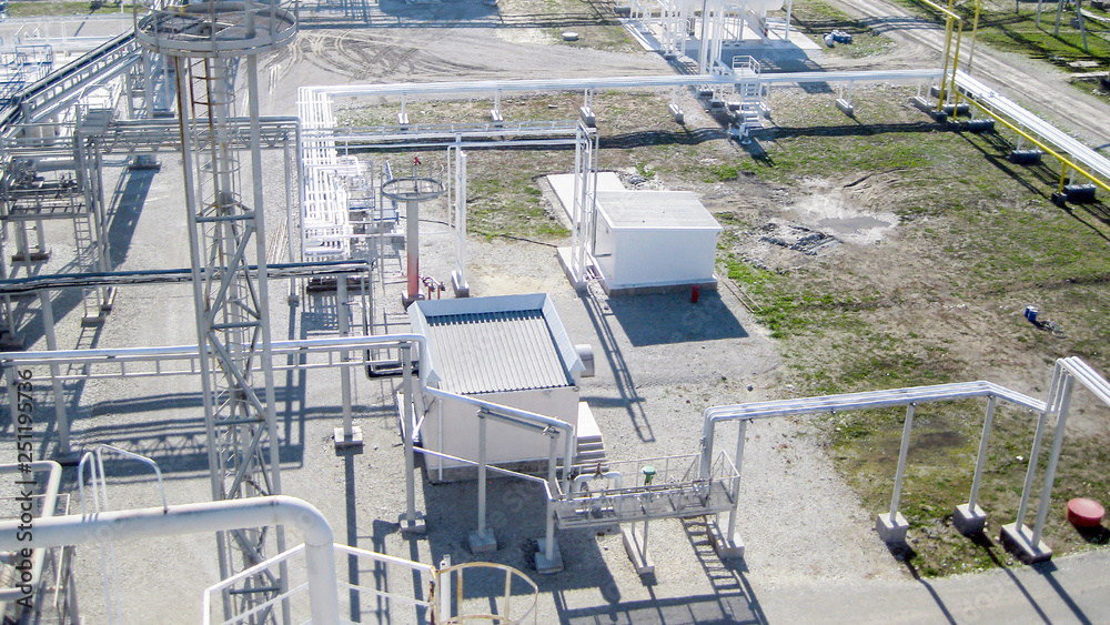 Fototapeta premium Auxiliary equipment at the refinery.