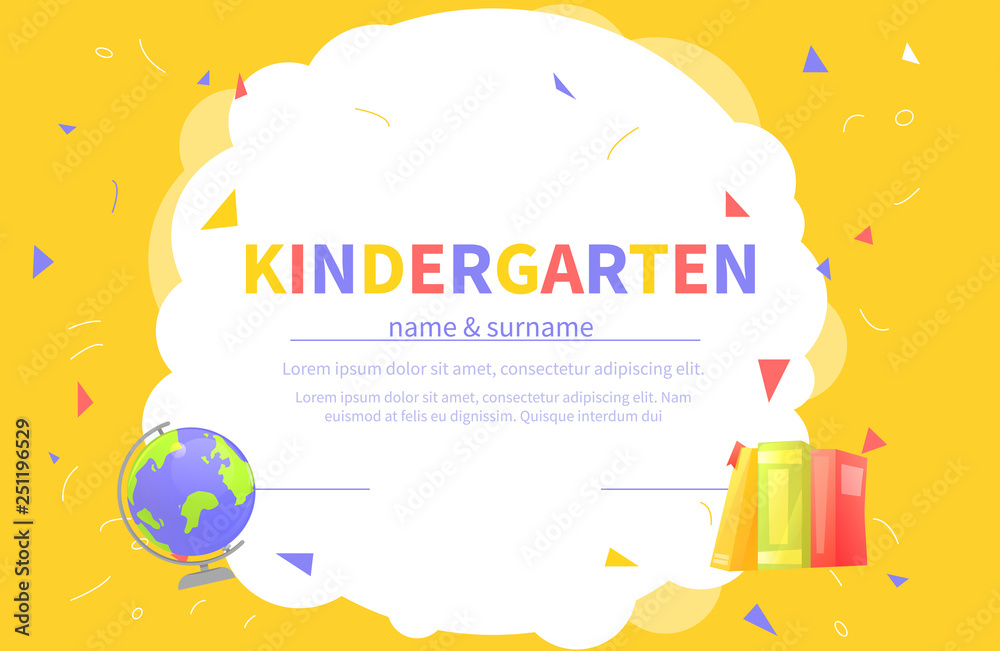 Kindergarten certificate templates for student. 