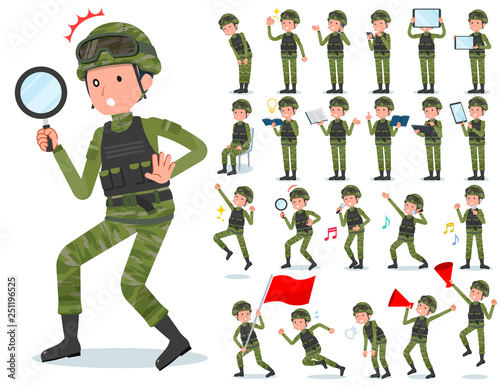flat type military wear man_Action