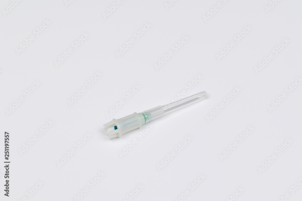 Single use syringe isolated on white Single use syringe isolated on white