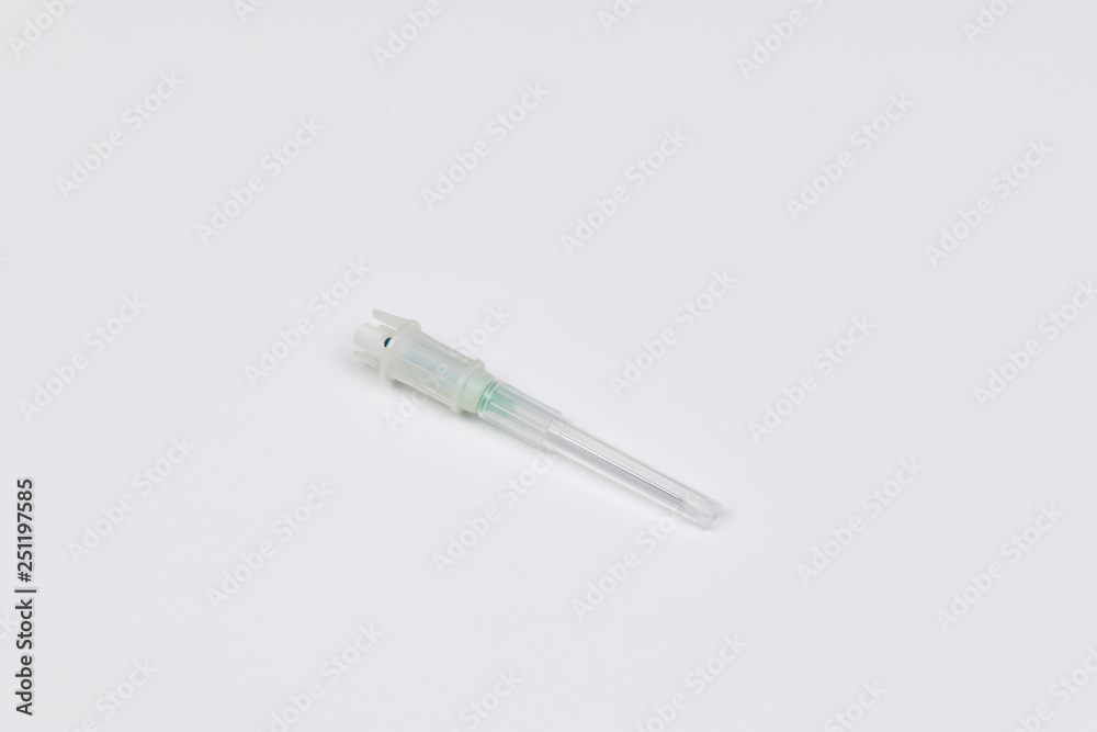 Single use syringe isolated on white Single use syringe isolated on white
